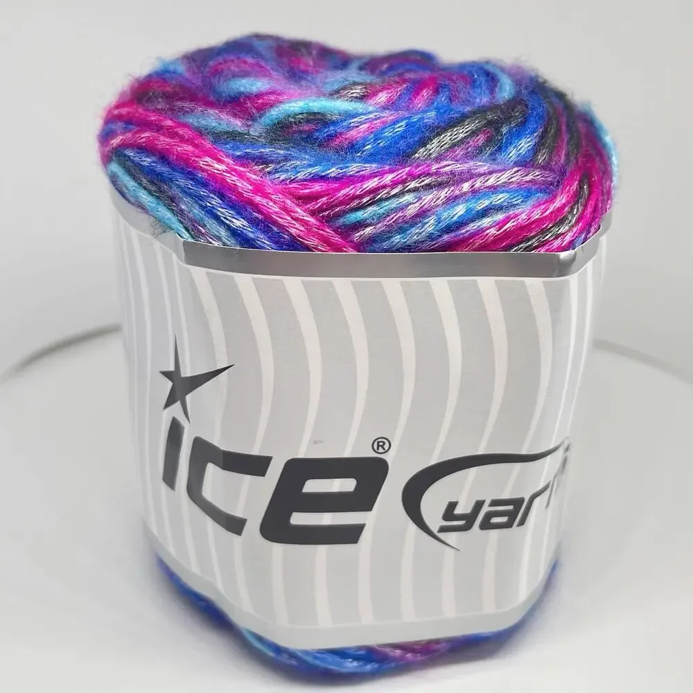 ICE Yarns Cakes Malaga Yarn, Blue Pink Purple Gray